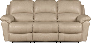 Kobe Genuine Leather Reclining Sofa - Stone 