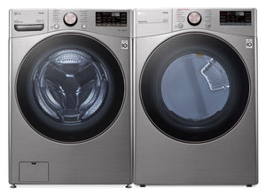 LG 5.2 Cu. Ft. Front-Load Washer and 7.4 Cu. Ft. Electric Dryer - Graphite Steel