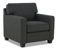 Sawyer Linen-Look Fabric Chair - Charcoal Grey 