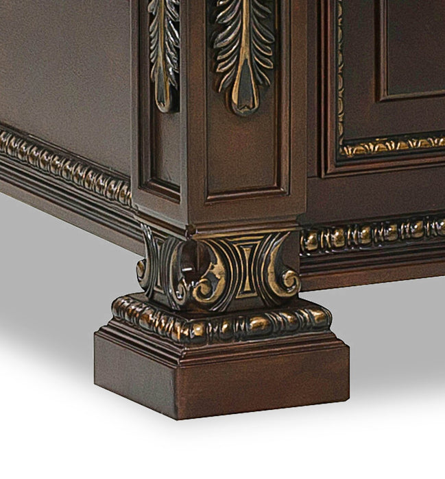 Wynn 6pc Bedroom Set with Bed, Dresser, Mirror & Nightstand, Cherry Brown - King Size