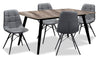 Gatsby 5pc Dining Set with Table & 4 Chairs, 47-63