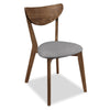 Oris Dining Chair with Polyester Fabric, Wood, Modern Mid-Century - Walnut Brown