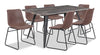 Amos 7-Piece Dining Package with Tess Chairs - Brown