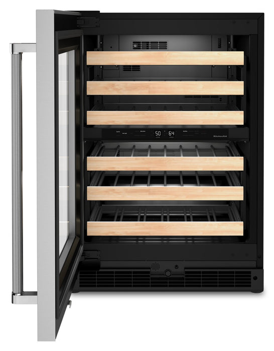 KitchenAid 24\" 5 Cu. Ft. Undercounter Wine Refrigerator - Stainless Steel - KUWL214KSB