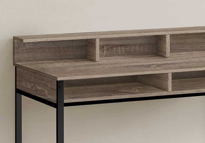 Melissa 47.25\" Standing Office Desk with Cubbies - Dark Taupe