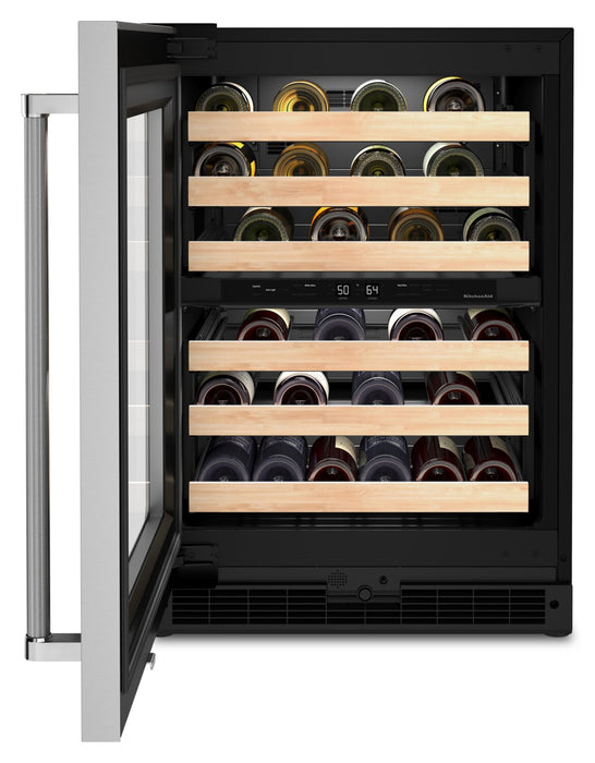 KitchenAid 24\" 5 Cu. Ft. Undercounter Wine Refrigerator - Stainless Steel - KUWL214KSB