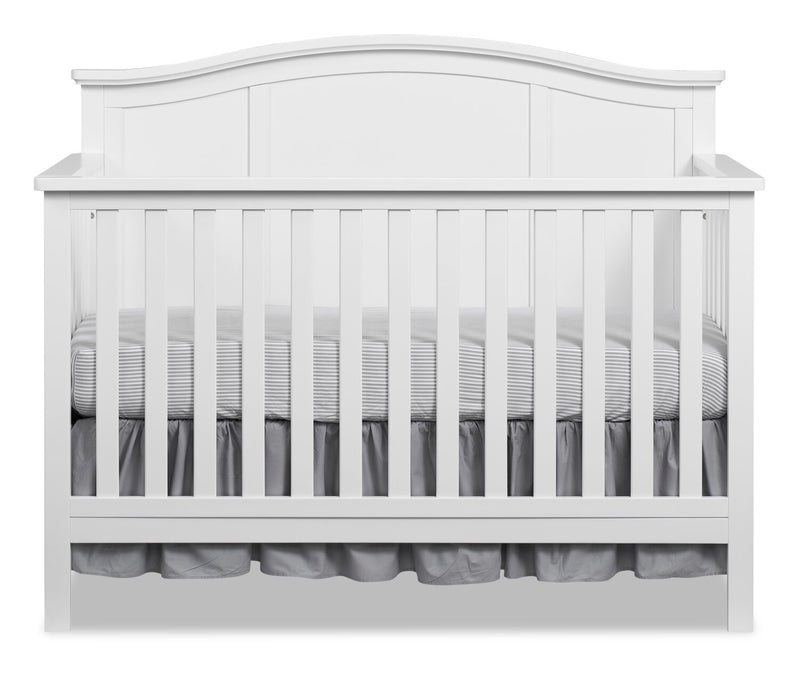 Emerson 4-in-1 Convertible Crib - Snow White - Traditional style Crib in Snow White Solid Woods