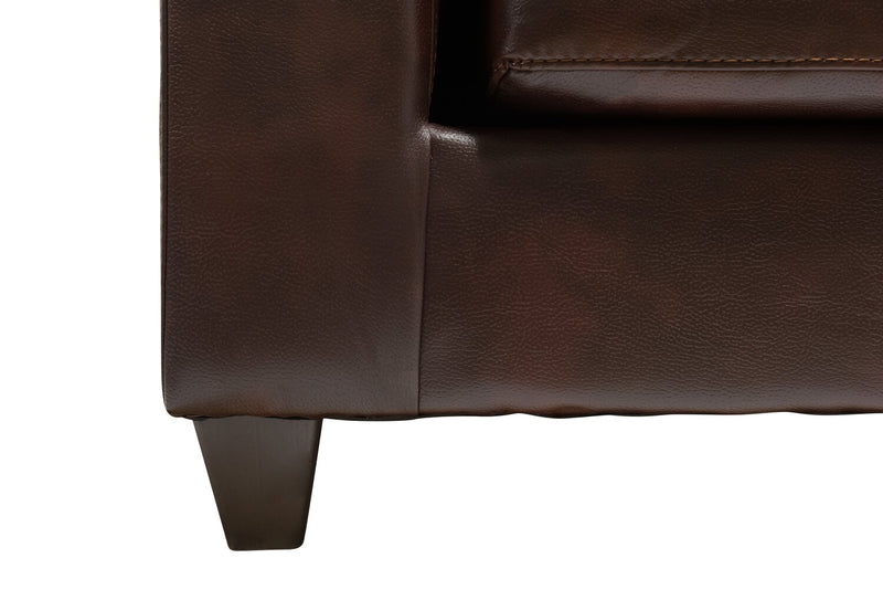 Made in Canada Addison 2-Piece Right-Facing Faux Leather Sectional with Removable Seat Cushions - Brown
