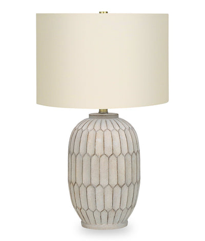 24" Cream Textured Resin Table Lamp|Lampe de table de 24 po en résine texturée crème