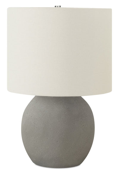 20" Grey Concrete with Ivory Shade Table Lamp|Lampe de table de 20 po béton gris avec abat-jour ivoire