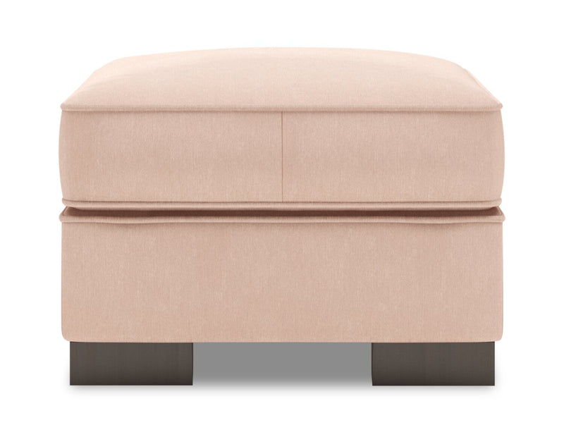 Made in Canada Customizable Sofa Lab Track 24\" Linen-Look Fabric Ottoman - Pax Rose Pink