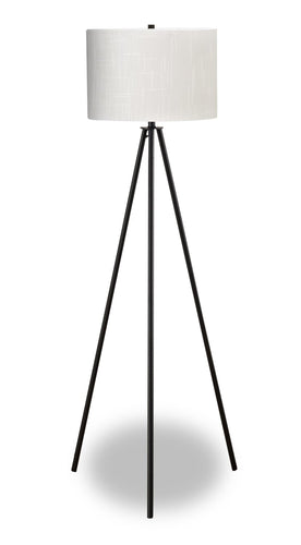 63" Black Metal Tripod Floor Lamp