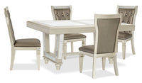 Tyra 5pc Dining Set with Table & 4 Chairs, 66-84