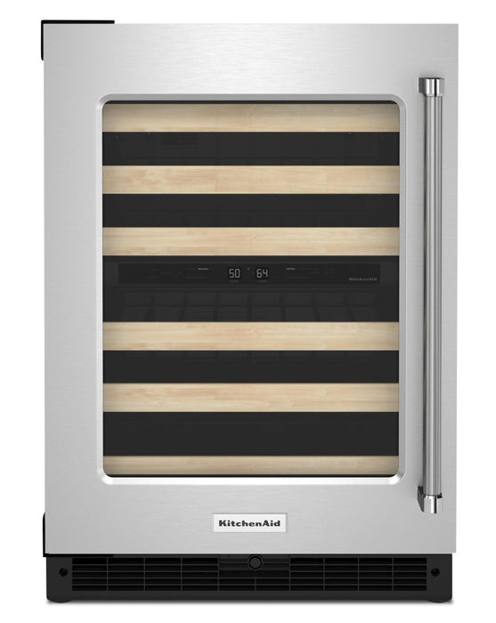 KitchenAid 24\" 5 Cu. Ft. Undercounter Wine Refrigerator - Stainless Steel - KUWL214KSB
