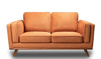 Kassia Linen-Look Loveseat - Orange 