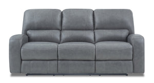 Sterling Genuine Leather Power Reclining Sofa with Power Headrest - Grey