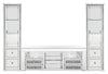 Oakley 98.5\" Glam 3-Piece Entertainment Centre with Storage and Cable Management for TVs up to 65\"- Silver