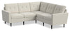 Scott Living BLOK Modular 5-Piece Fabric Sectional with Tuxedo Arms and Reversible Cushions - Ivory Boucle