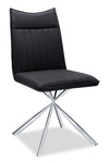 Ravi Dining Chair with Vegan-Leather Fabric, Metal - Black