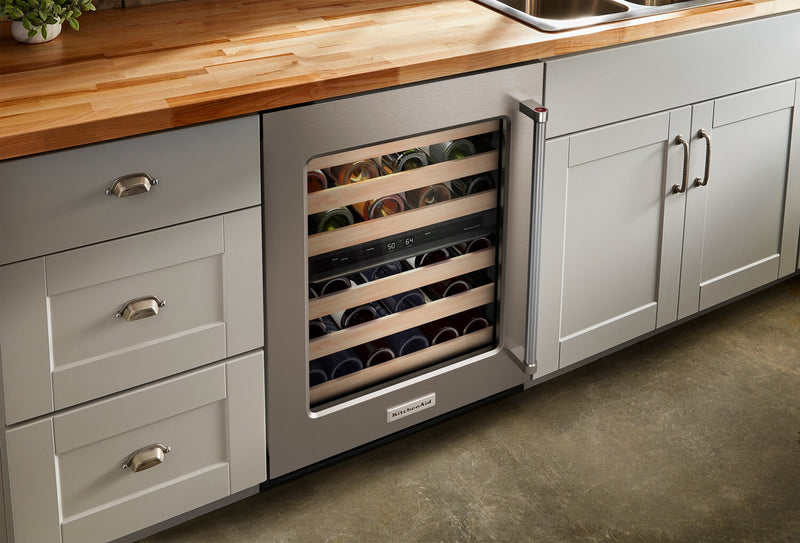 KitchenAid 24\" 5 Cu. Ft. Undercounter Wine Refrigerator - Stainless Steel - KUWL214KSB
