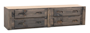 Piper 4-Drawer Under Bed Storage Trundle for Kids, Solid Pine Wood - Driftwood Grey