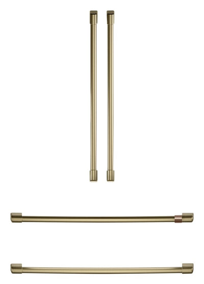 Café 4-Piece Brushed Brass Handle Kit for French-Door Refrigerator - CXQB4H4PNCG | Trousse de poignées Café 4 pièces laiton brossé pour réfrigérateur à portes françaises - CXQB4H4PNCG | CXQB4NCG