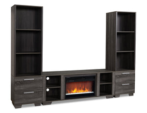 Antoni 3-Piece Electric Fireplace Entertainment Centre with 65” TV Opening - Grey