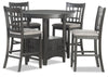 Dena 5-Piece Counter-Height Dining Package - Grey-Brown