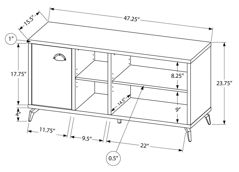Cameron 48\" Modern TV Stand with Storage and Cable Management for TVs up to 55\"- Grey