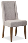 Cedar Dining Chair with Polyester Fabric, Pine Wood - Grey