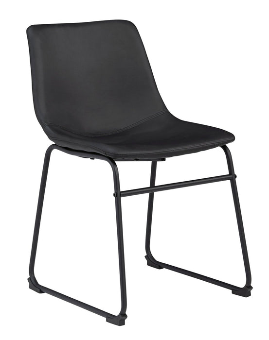 Cole 5pc Dining Set with Table & 4 Black Chairs, Metal, Melamine, 42\"W Round