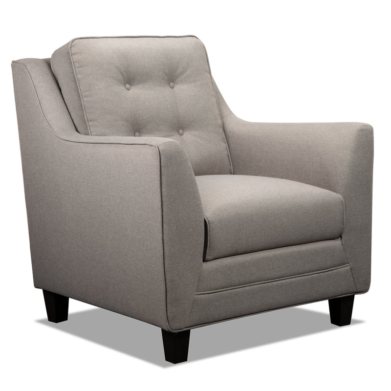 Novalee Linen-Look Fabric Chair - Taupe - Modern, Retro style Chair in Taupe Plywood, Solid Woods