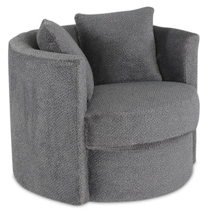 Petite Chenille Swivel Cuddler Chair - Teddy Nightfall