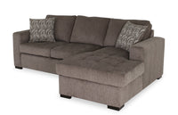 Legend 2-Piece Right-Facing Chenille Sleeper Sectional Sofa - Pewter 