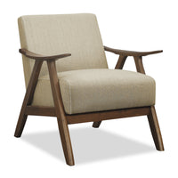 Kyra Linen-Look Fabric Accent Chair - Taupe 