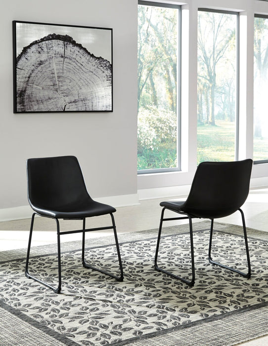 Cole 5pc Dining Set with Table & 4 Black Chairs, Metal, Melamine, 42\"W Round