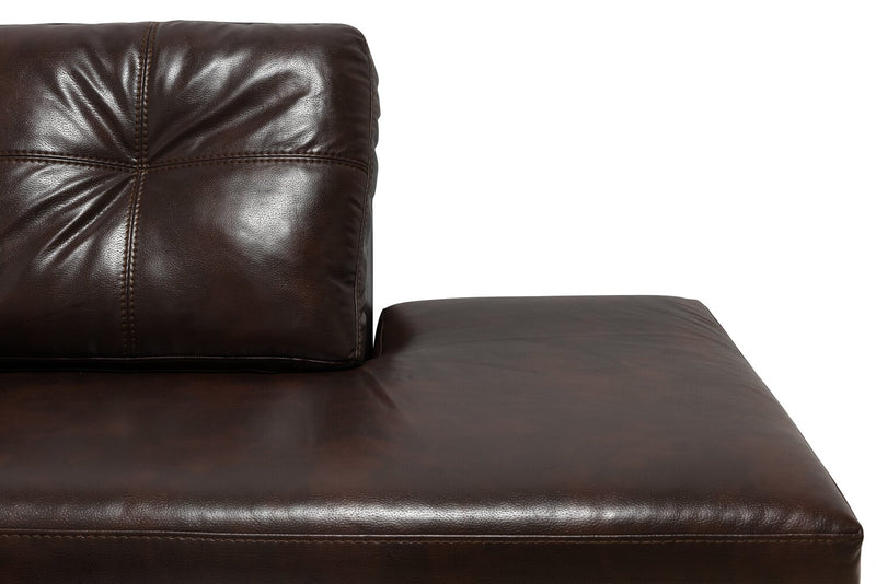 Made in Canada Addison 2-Piece Right-Facing Faux Leather Sectional with Removable Seat Cushions - Brown