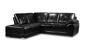 Rocklin 2-Piece Leather-Look Fabric Left-Facing Sectional - Black