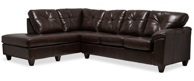 Addison 2-Piece Leath-Aire Left-Facing Sectional - Brown 