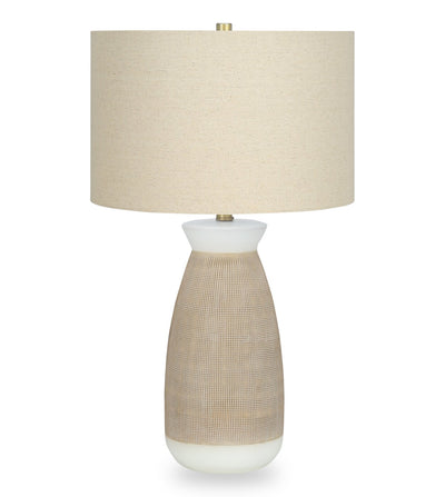 27" Cream Ceramic Table Lamp with Beige Shade|Lampe de table de 27 po en céramique crème avec abat-jour beige