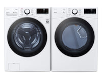 LG 5.2 Cu. Ft. Front-Load Washer 7.4 Cu. Ft. Electric Dryer with AI - White 