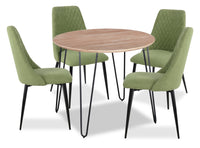 Miya 5-Piece Round Dining Package - Moss 