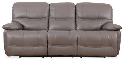 Franco Genuine Leather Power Reclining Sofa - Grey 