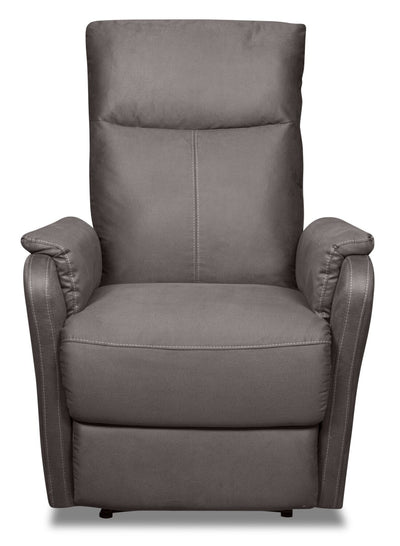 Eva Faux Suede Power Recliner - Dark Grey 