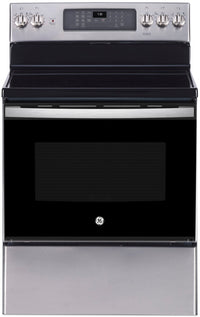 GE 5 Cu. Ft. Electric Range with True European Convection and Air Fry - Stainless Steel - JCB840STSS 