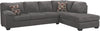 Morty 2-Piece Chenille Right-Facing Sofa Bed Sectional - Grey
