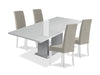 Raia 5pc Dining Set with Table & 4 Chairs, Pedestal Base, Modern, 71