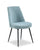 Kort & Co. Fig Dining Chair with Chenille Polyester Fabric, Metal - Blue