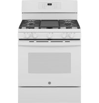 GE 5 Cu. Ft. Gas Range with Self Clean and Air Fry - White - JCGB735DPWW 