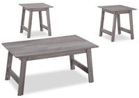 Jacey 3-Piece Coffee and Two End Tables Package - Grey  